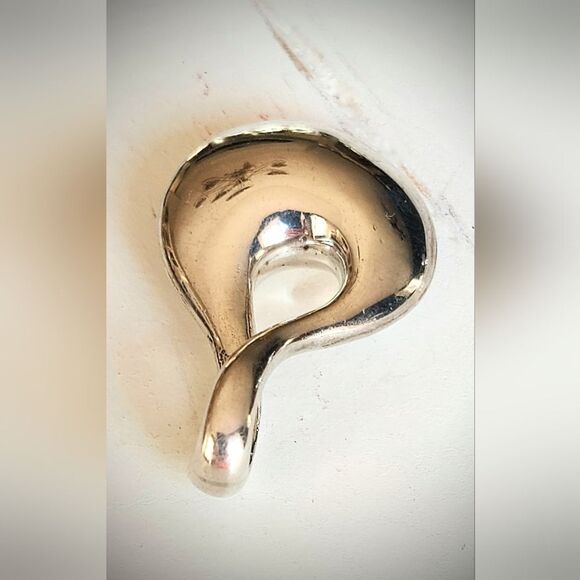 Vintage Zina Sterling Silver Twist Pendant Stylized Slide Infinity Pendant - Picture 6 of 9